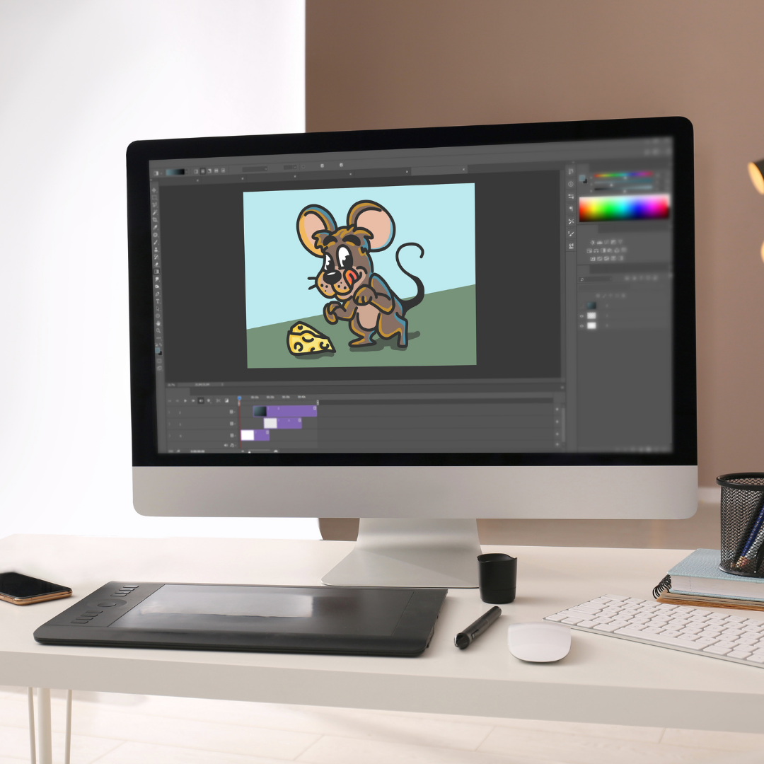 Studio d'animation 3D avec animateurs professionnels travaillant sur des plans de film