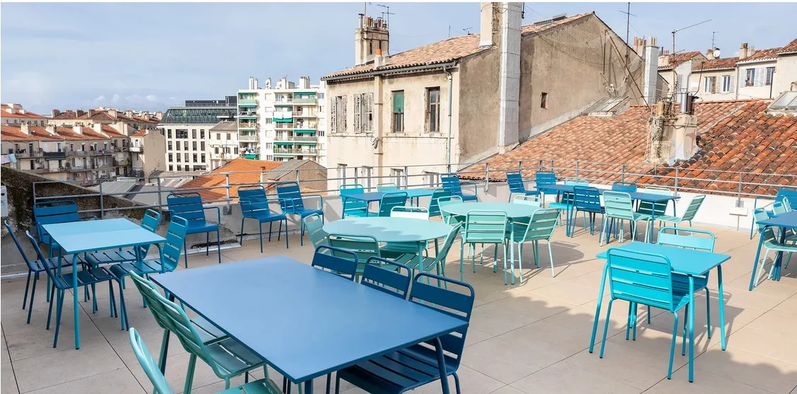 The rooftop terrace of the Marseille campus